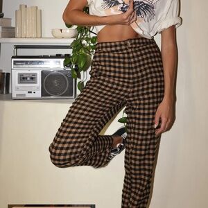 12th Tribe x The Salty Blonde Bishop Checkered Cropped Trousers